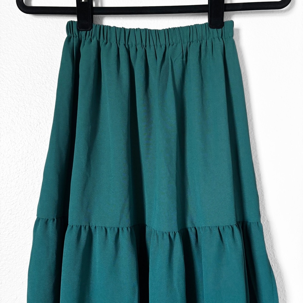 Women’s Tiered Maxi Skirt in Deep Green - Picture 3 of 13
